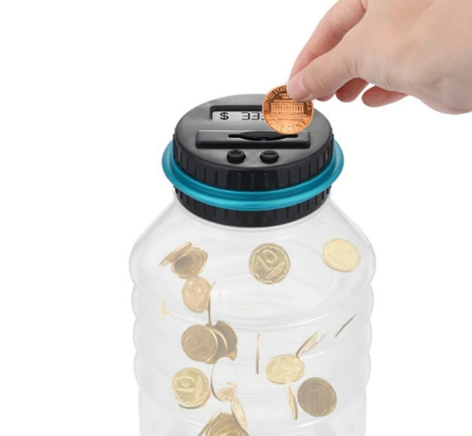 Digital Counting Money Jar with Kids Money Management