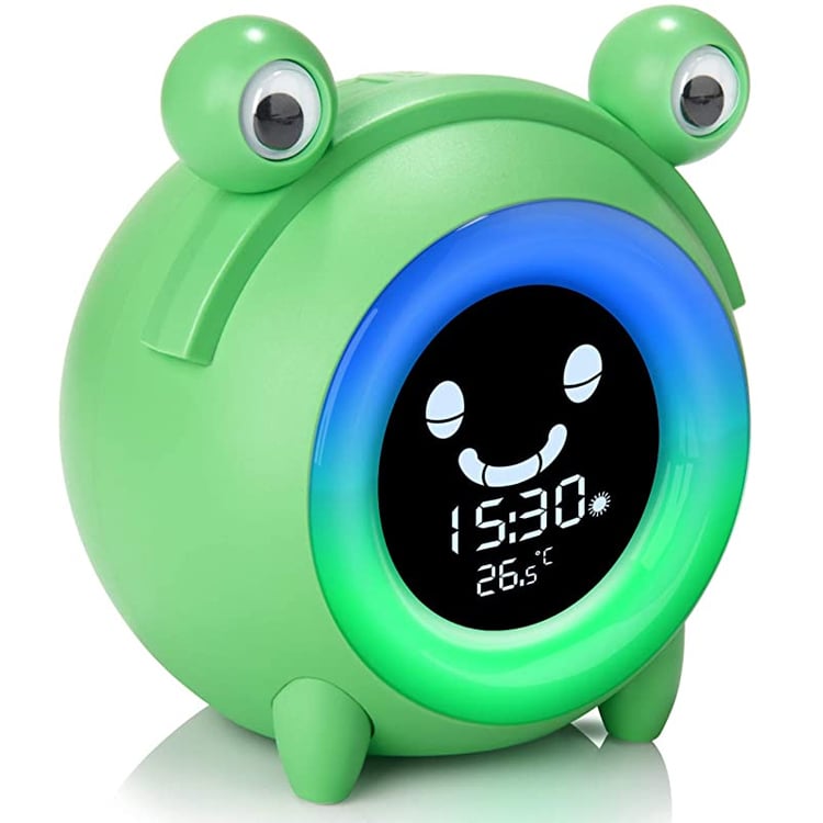 Hot Sale Frog-shaped Cartoon LCD Alarm Clock, Children's Sleep Desk Clock with USB Charging Night Light