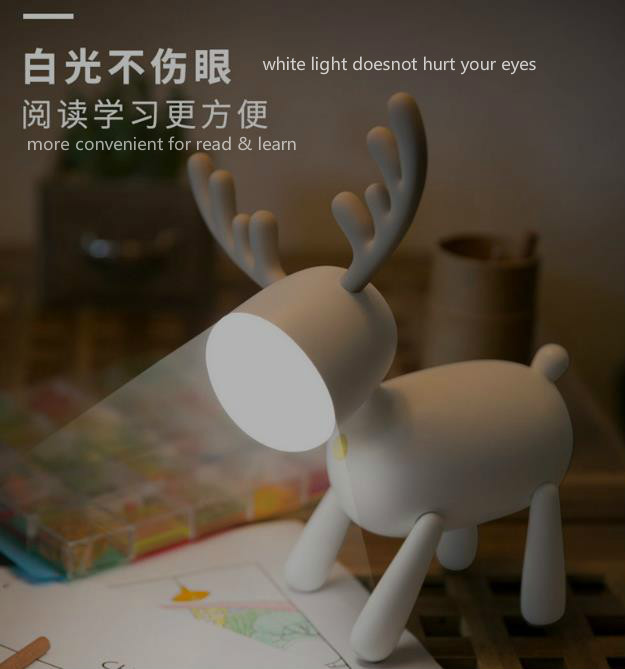 Kids Elk Dimmable USB Rechargeable Lamps